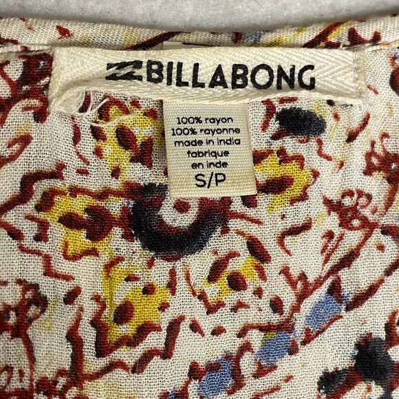 Billabong Take Me Away Tunic Dress Womens Sm Paisley Boho Chic Coastal Cowgirl - Picture 8 of 13